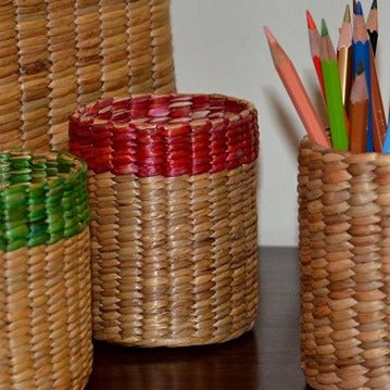 Water Hyacinth Cutlery & Pen Holder – Baskets & Boxes on Brown Living™. SKU: WHPENS003B. Img 7.