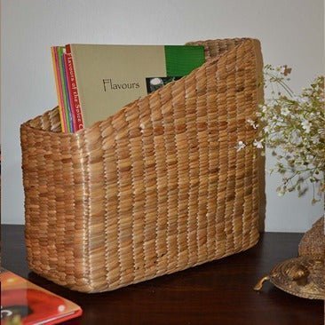 Water Hyacinth Magazine & File Holder - Natural – Desk Organizers by DHARINI available on Brown Living™. . SKU: WHFHOL014A. Img 6.