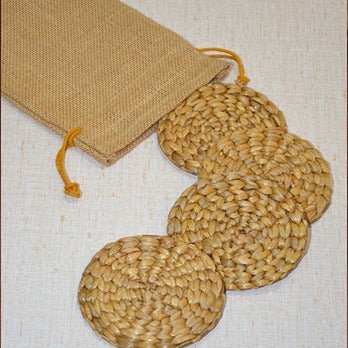 Water Hyacinth Round Coasters (Set of 4) – Coasters on Brown Living™. SKU: WHRCOA019A. Img 5.