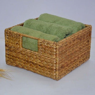 Water Hyacinth Square Storage Basket – Baskets & Boxes on Brown Living™. SKU: WHSBAS002A. Img 2.