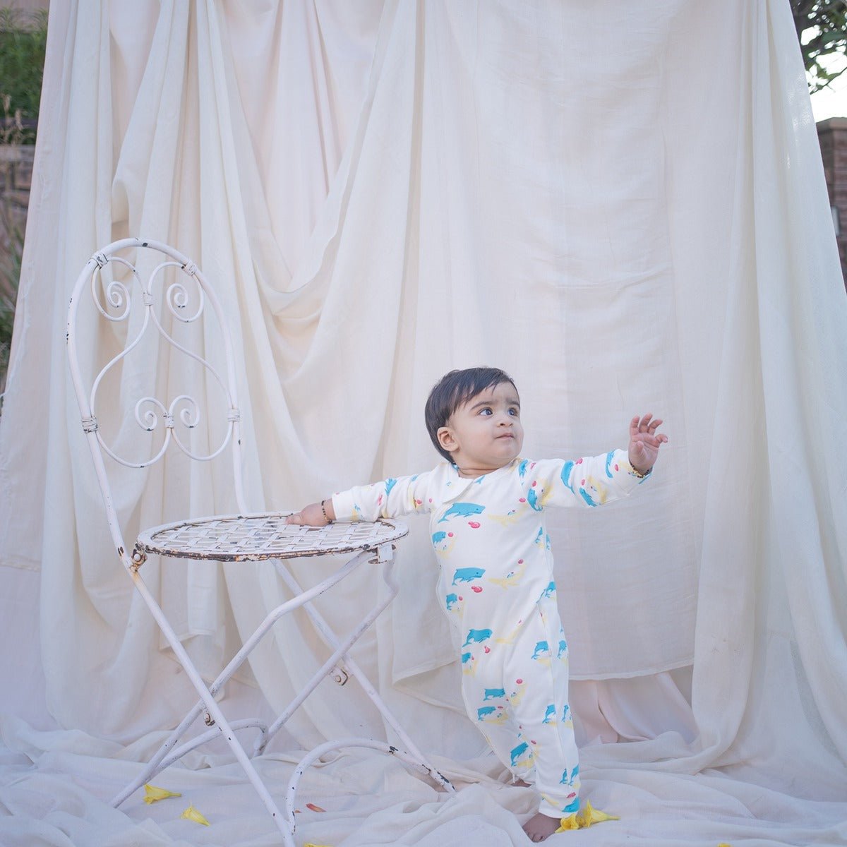 Whales Newborn Bodysuit – Organic Cotton Baby Essential | Verified Sustainable by Brown Living™