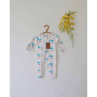 Whales Newborn Bodysuit – Organic Cotton Baby Essential – Kids Sleepsuits on Brown Living™. SKU: AC - 01 - 0002/0 - 3M. Img 2.