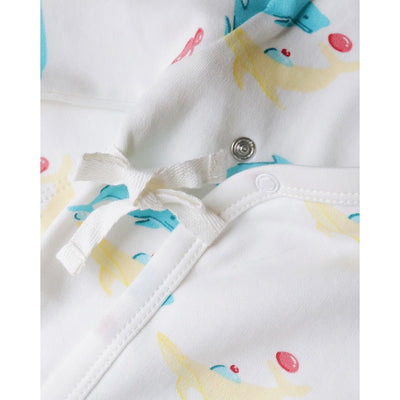 Whales Organic Baby Kimono Onesie – Soft Cotton Newborn Romper – Kids Onesies on Brown Living™. SKU: AC - 01 - 0001/0 - 3M. Img 1.