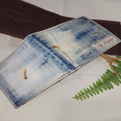 White & Blue Fabric Wallet | Lightweight & Stylish Design | Verified Sustainable by Brown Living™