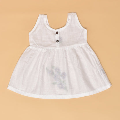 White Pure Cotton Hand Embroidered Baby Dress Combo - Set of 3 | Verified Sustainable by Brown Living™
