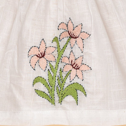 White Pure Cotton Hand Embroidered Baby Dress Combo - Set of 3 | Verified Sustainable by Brown Living™