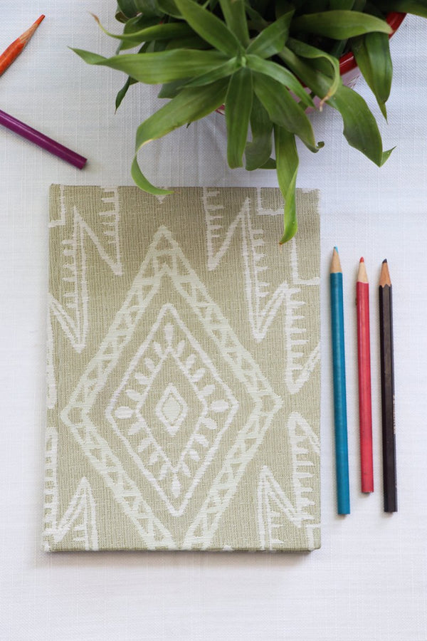 White Rhombus Printed Notebook | Verified Sustainable by Brown Living™