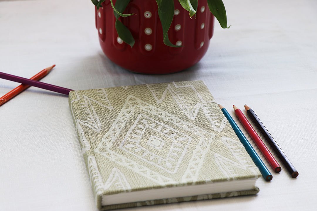 White Rhombus Printed Notebook | Verified Sustainable by Brown Living™