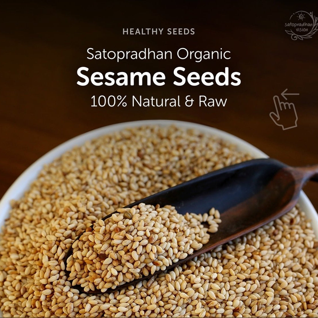 White Sesame Seeds 200g - Organic & Unroasted | Verified Sustainable by Brown Living™