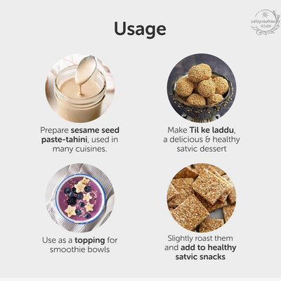 White Sesame Seeds 200g - Organic & Unroasted – Dried Fruits, Nuts & Seeds on Brown Living™. SKU: 2NS_SSW - 2H. Img 5.