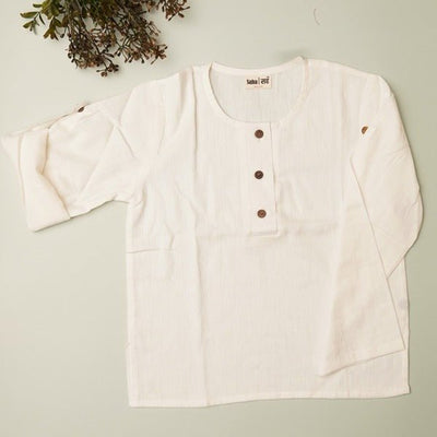 White Sleek Sleeve Button - Down Sleeve Shirt - Boys – Kids Shirts by Saha available on Brown Living™. 1 - 2 years . SKU: SCBFS(Wh) - 01. Img 1.