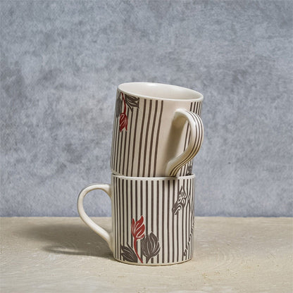 White Zebra Print Ceramic Mug - 350ml | Verified Sustainable by Brown Living™