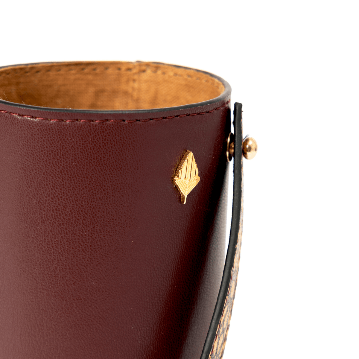 Wine Bottle Carry Case – Plant Leather & Printed Cork (Maroon) | Verified Sustainable by Brown Living™