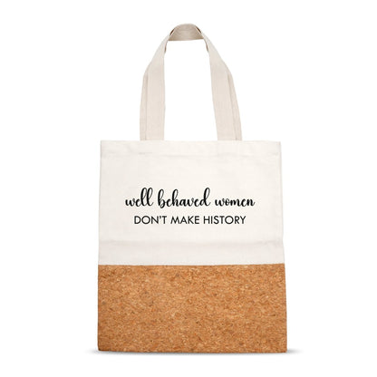 Women Making History Cork And Canvas Tote Bag – Tote Bag by The Cork Studio available on Brown Living™. . SKU: TCS - 51. Img 1.