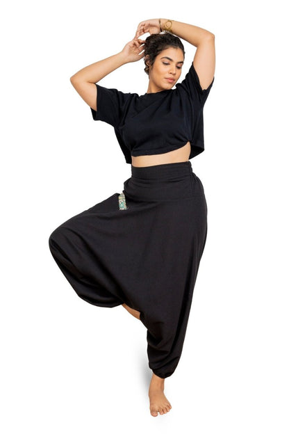 Women's Aladdin Harem Pants | Black | Verified Sustainable by Brown Living™