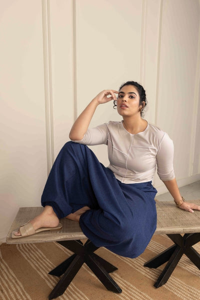 Women's Aladdin Harem Pants | Dark Blue – Womens Pants on Brown Living™. SKU: AL - HW - 11_M. Img 5.