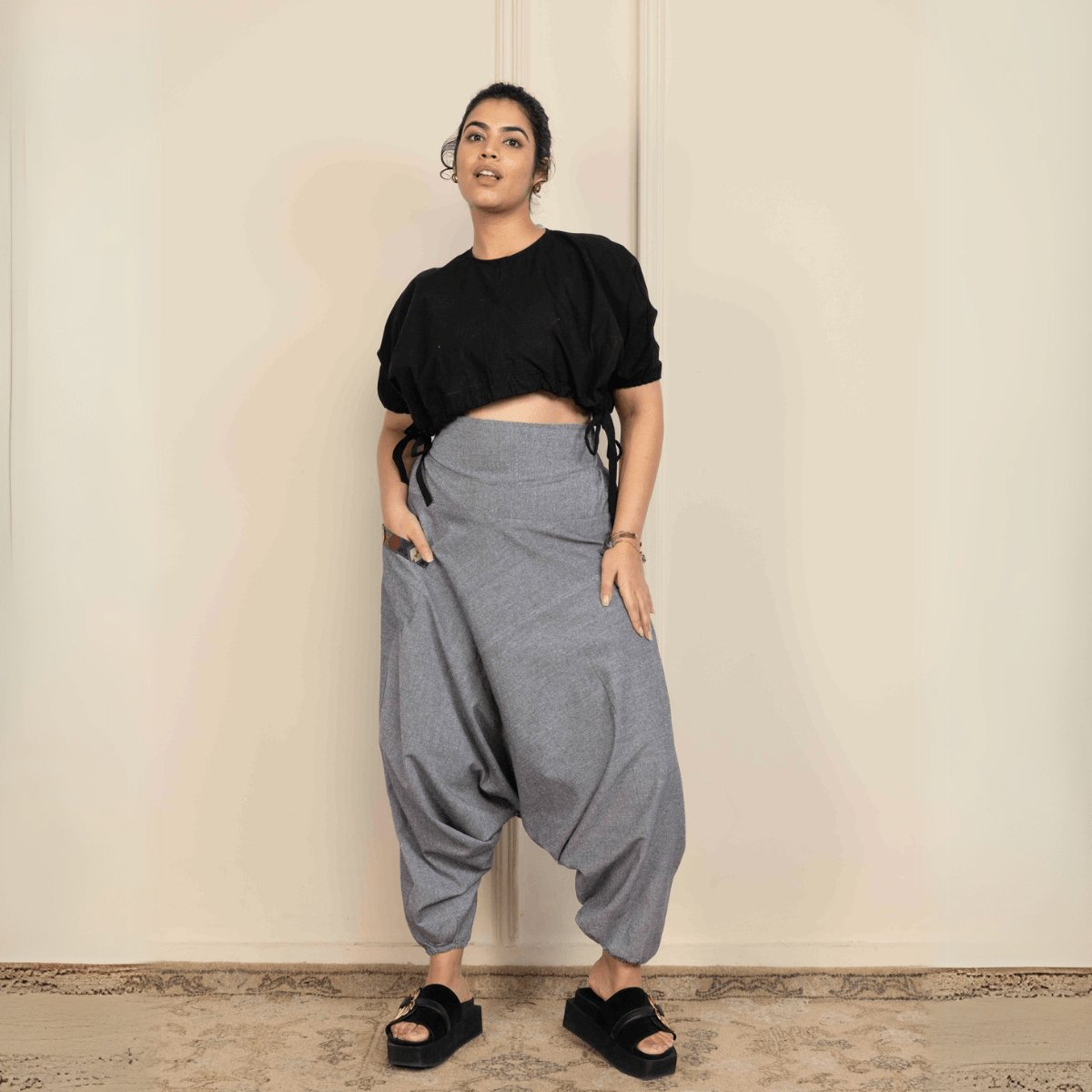 Women's Aladdin Harem Pants | Grey | Verified Sustainable by Brown Living™