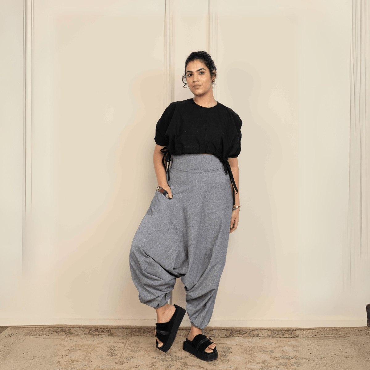 Women's Aladdin Harem Pants | Grey | Verified Sustainable by Brown Living™