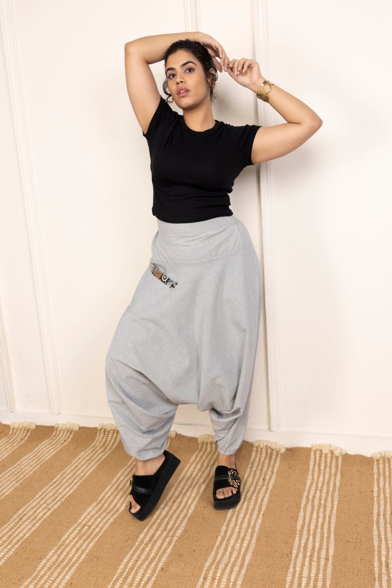 Women's Aladdin Harem Pants | Melange Grey | Verified Sustainable by Brown Living™