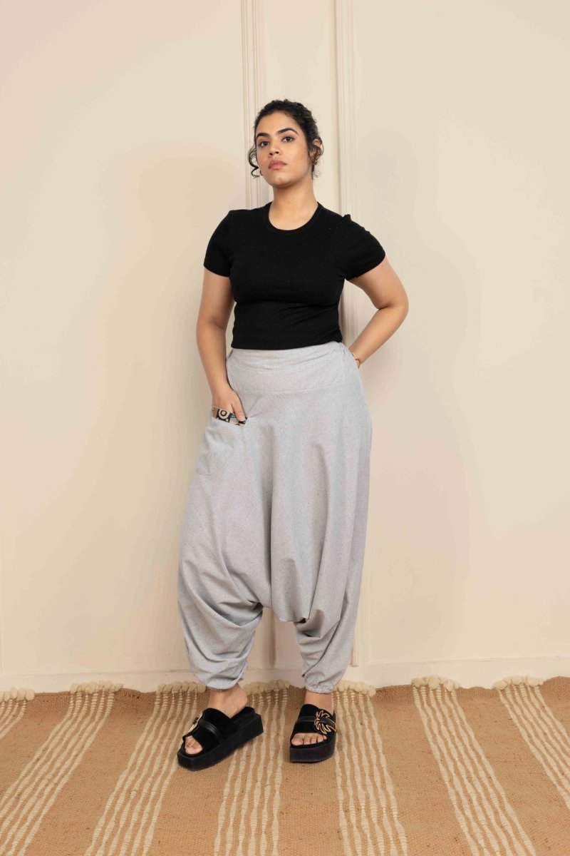 Women's Aladdin Harem Pants | Melange Grey | Verified Sustainable by Brown Living™