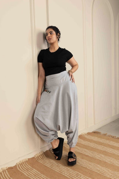 Women's Aladdin Harem Pants | Melange Grey | Verified Sustainable by Brown Living™