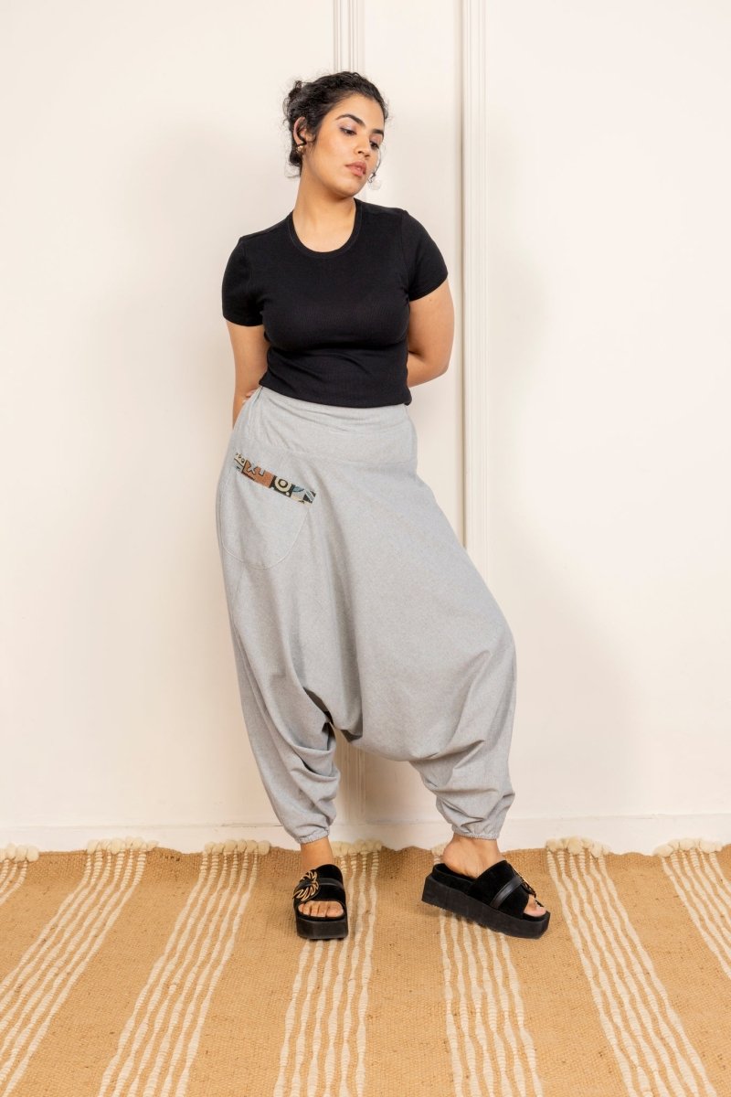 Women's Aladdin Harem Pants | Melange Grey | Verified Sustainable by Brown Living™