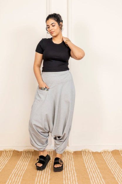 Women's Aladdin Harem Pants | Melange Grey | Verified Sustainable by Brown Living™