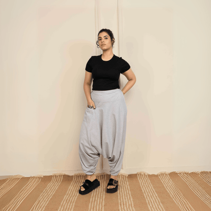 Women's Aladdin Harem Pants | Melange Grey | Verified Sustainable by Brown Living™