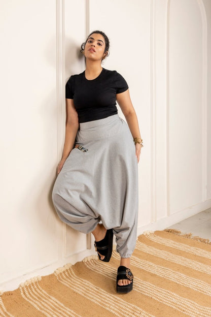 Women's Aladdin Harem Pants | Melange Grey | Verified Sustainable by Brown Living™