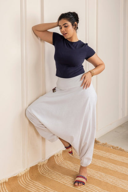Women's Aladdin Harem Pants | White | Verified Sustainable by Brown Living™