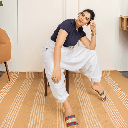 Women's Aladdin Harem Pants | White | Verified Sustainable by Brown Living™