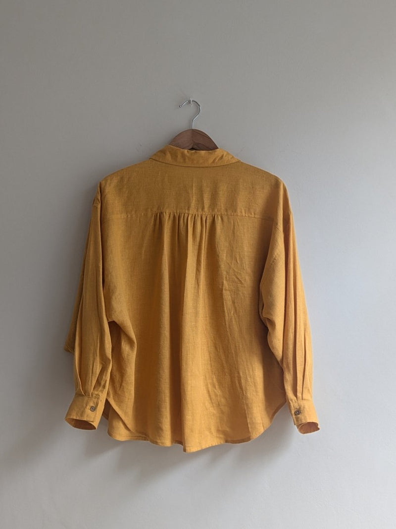 Women's Oversized Linen Shirt in Mustard | Verified Sustainable by Brown Living™