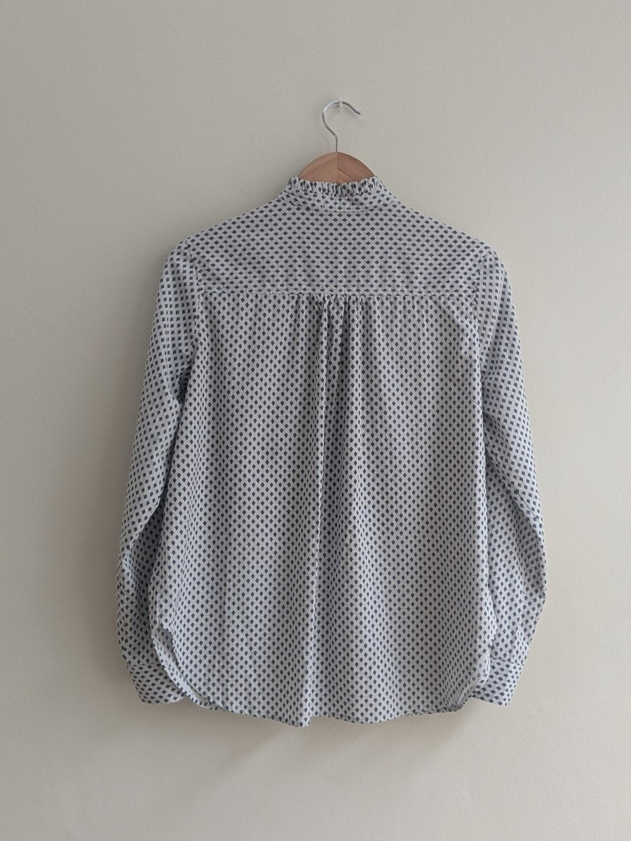 Women's Ruffle Cotton Shirt in Blue Bud | Verified Sustainable by Brown Living™