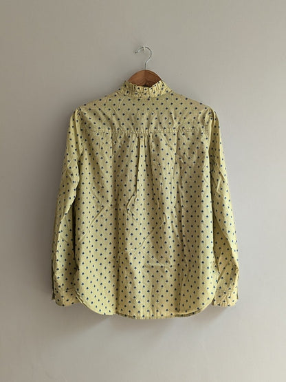 Women's Ruffle Cotton Shirt in Lemon | Verified Sustainable by Brown Living™