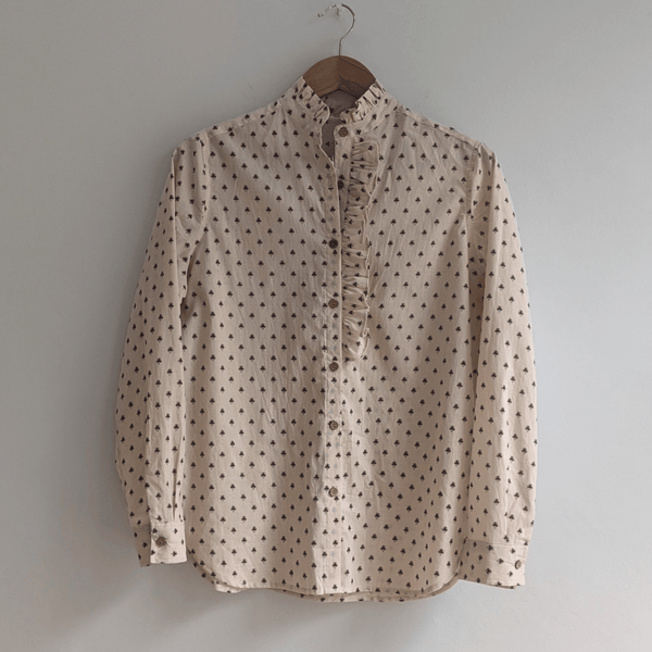 Women's Ruffle Cotton Shirt in Peach | Verified Sustainable by Brown Living™