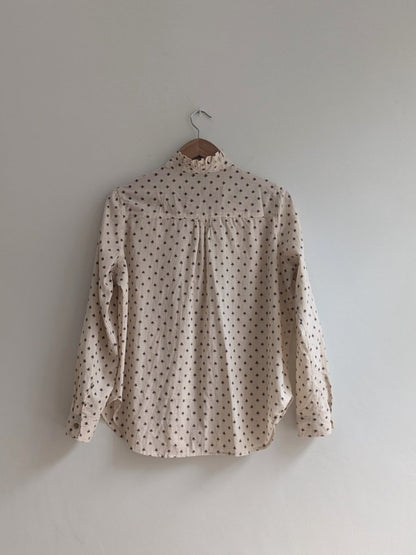 Women's Ruffle Cotton Shirt in Peach | Verified Sustainable by Brown Living™