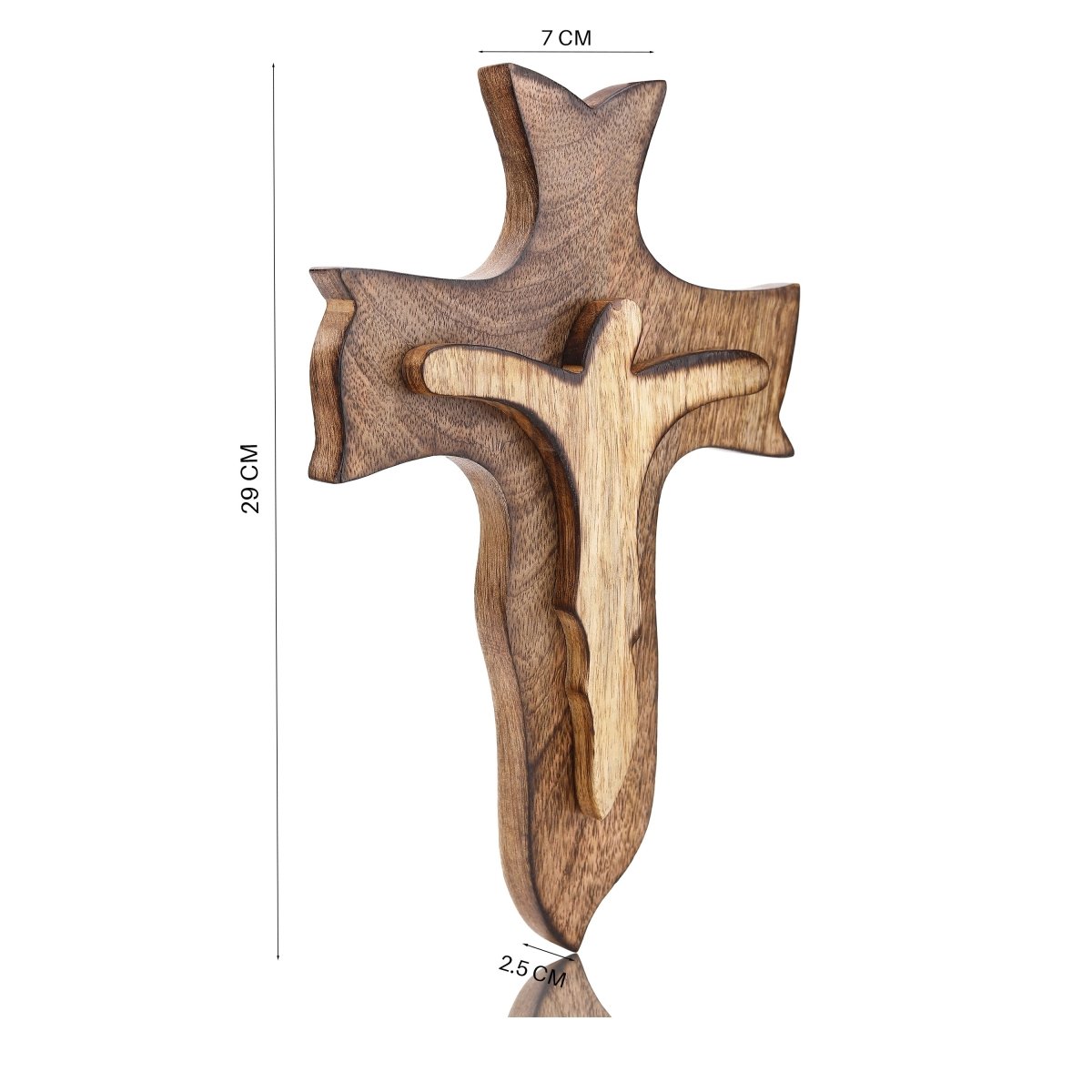 Wooden Crucifix for Wall – Christian Decor | Verified Sustainable by Brown Living™