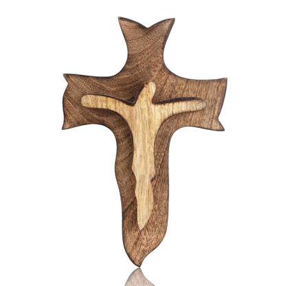 Wooden Crucifix for Wall – Christian Decor | Verified Sustainable by Brown Living™