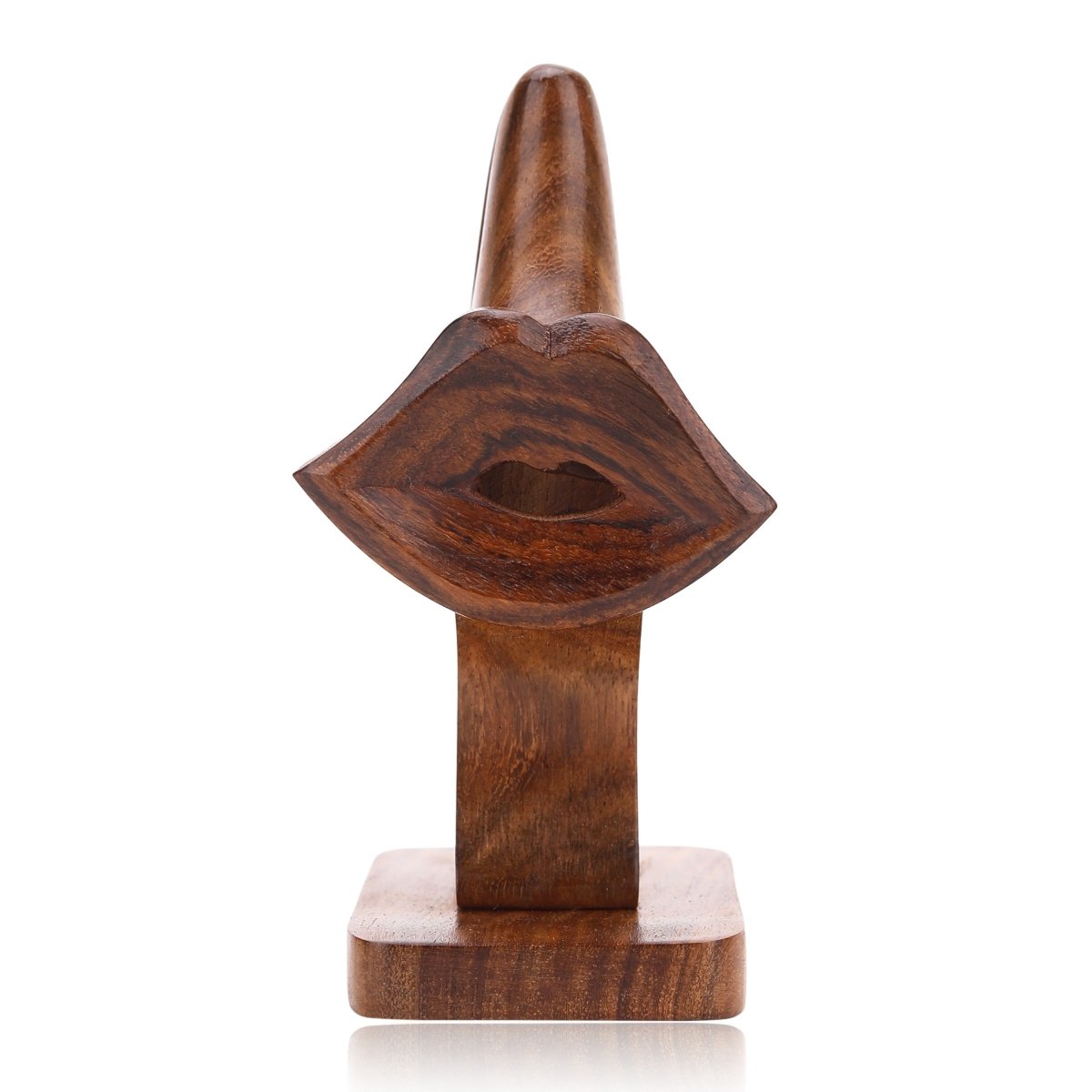 Wooden Decorative Big Lips Eyeglass Holder | Home Decor - 18 cm | Verified Sustainable by Brown Living™