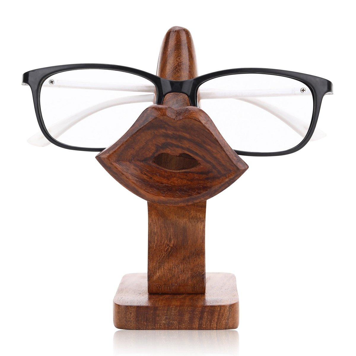 Wooden Decorative Big Lips Eyeglass Holder | Home Decor - 18 cm | Verified Sustainable by Brown Living™