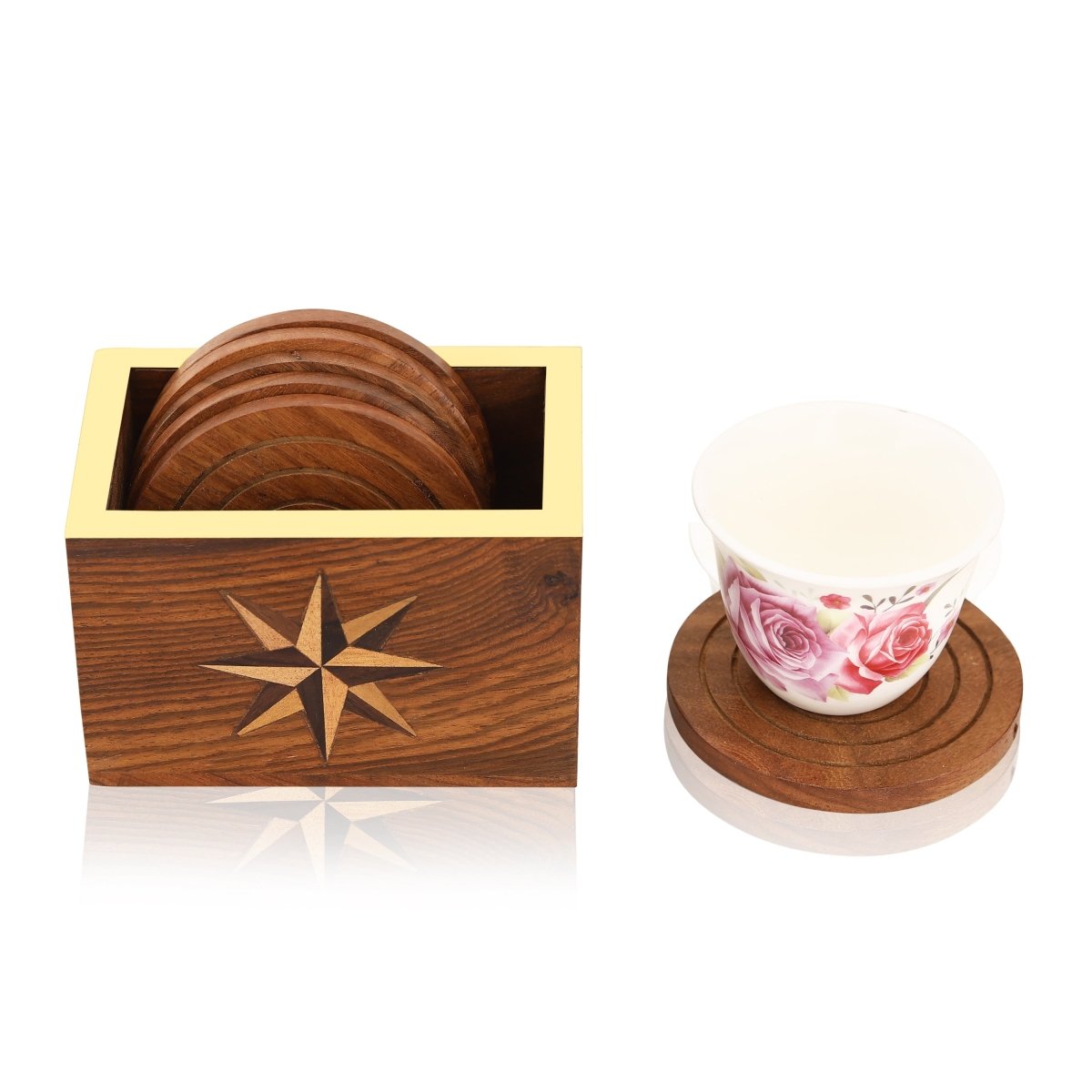 Wooden Handmade Tea Coaster (Set of 6) | Verified Sustainable by Brown Living™