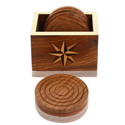 Wooden Handmade Tea Coaster (Set of 6) | Verified Sustainable by Brown Living™