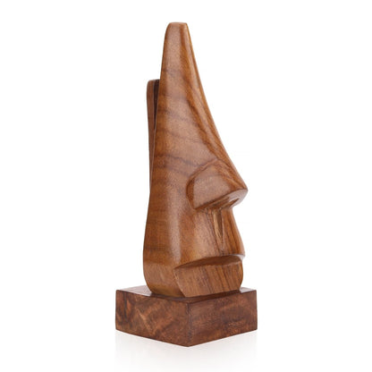 Wooden Nose Shape Spectacle Holder - Home Decor | Verified Sustainable by Brown Living™