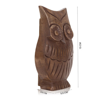 Wooden Owl Eyeglass Display Stand – Desk Organizer | Verified Sustainable by Brown Living™