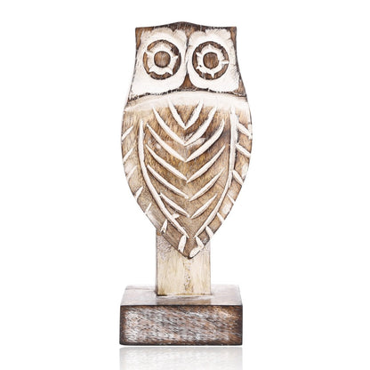 Wooden Owl Spectacle Stand – Off White | Verified Sustainable by Brown Living™