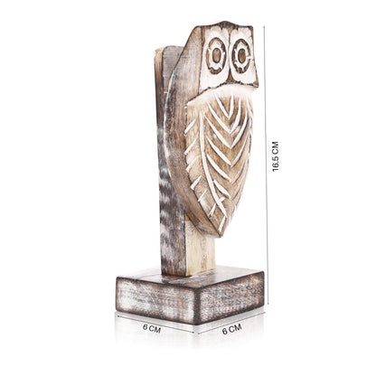 Wooden Owl Spectacle Stand – Off White | Verified Sustainable by Brown Living™