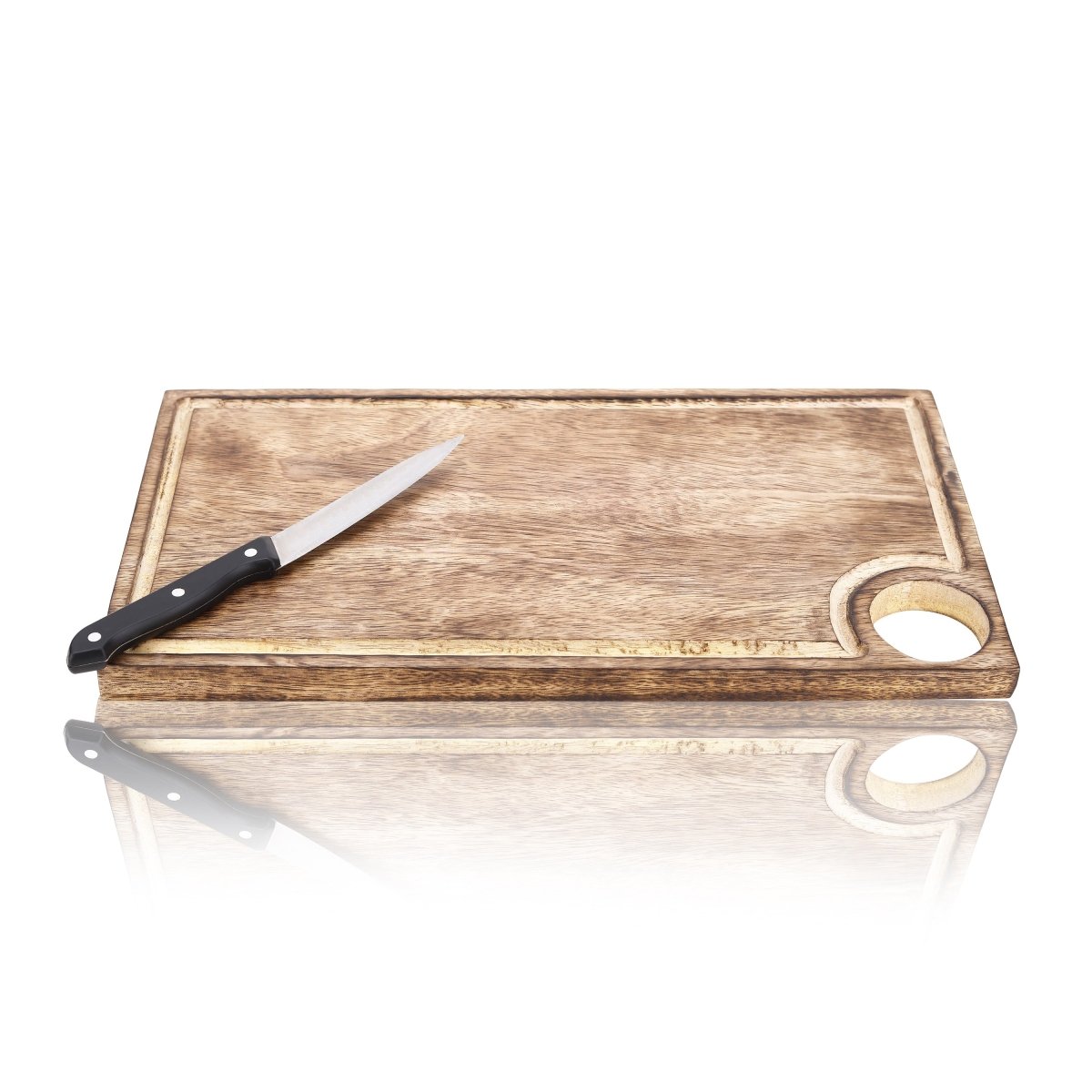 Wooden Rectangular Chopping Board with Juice Groove & Handle | Verified Sustainable by Brown Living™