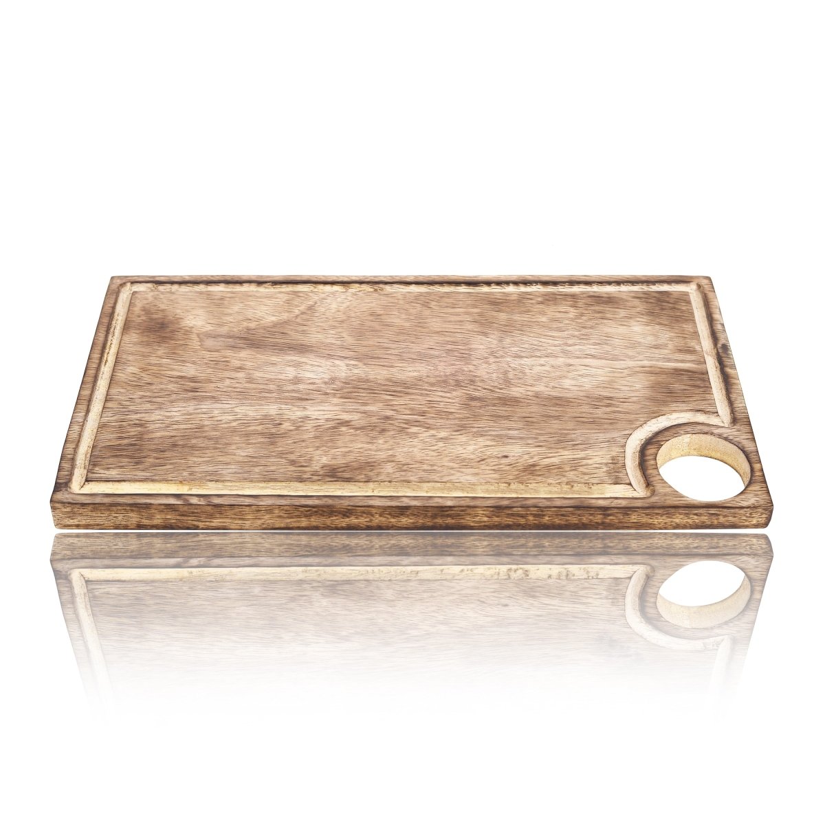 Wooden Rectangular Chopping Board with Juice Groove & Handle | Verified Sustainable by Brown Living™