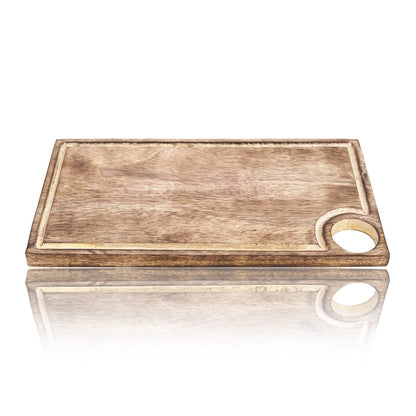 Wooden Rectangular Chopping Board with Juice Groove & Handle | Verified Sustainable by Brown Living™