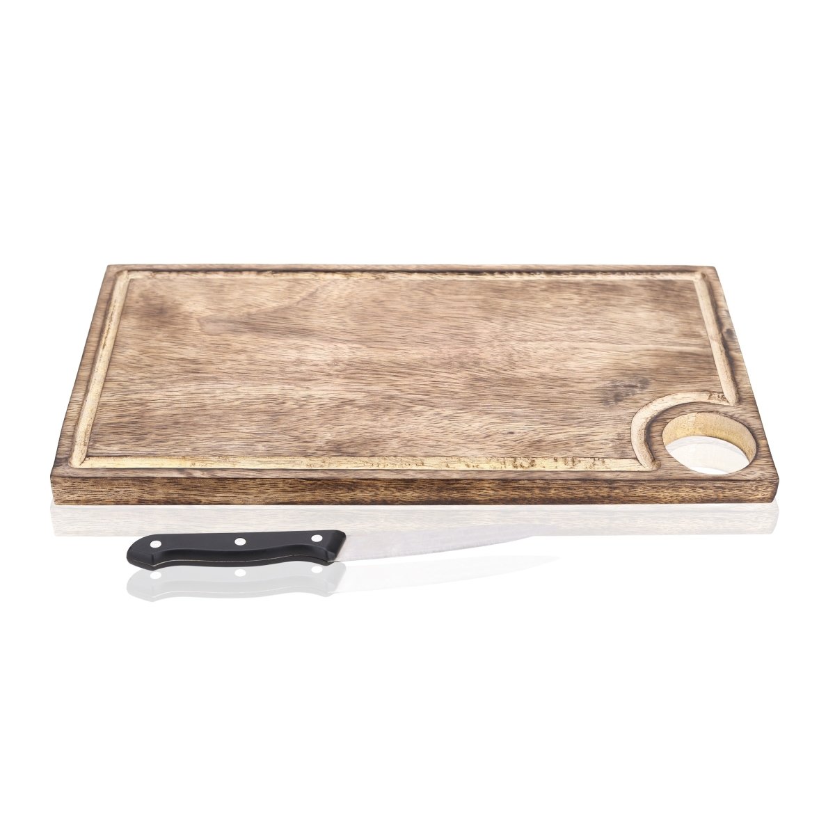 Wooden Rectangular Chopping Board with Juice Groove & Handle | Verified Sustainable by Brown Living™